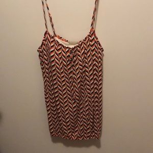 Orange and blue retro style tank.